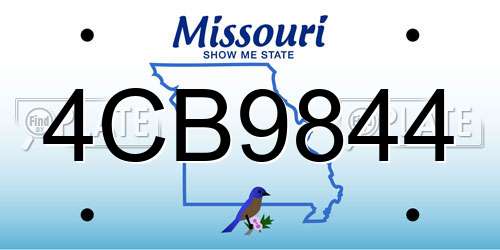 4CB9844 Missouri License Plate