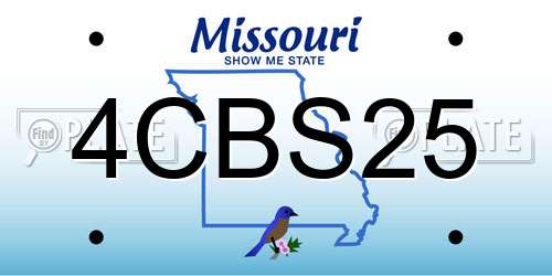 4CBS25 Missouri License Plate