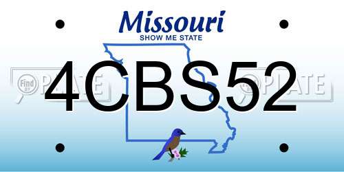 4CBS52 Missouri License Plate