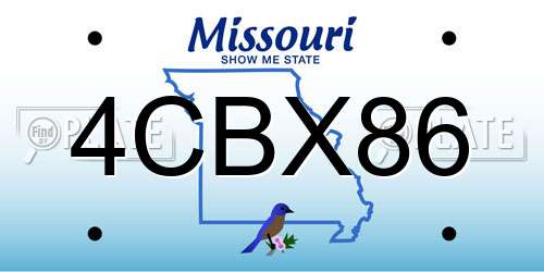 4CBX86 Missouri License Plate