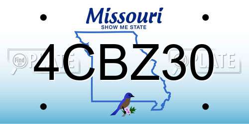 4CBZ30 Missouri License Plate