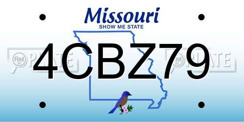 4CBZ79 Missouri License Plate