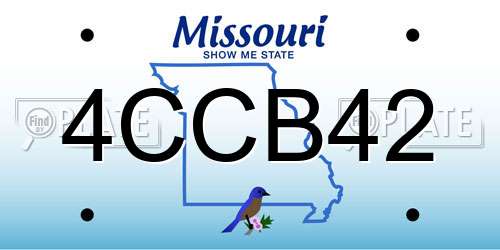 4CCB42 Missouri License Plate