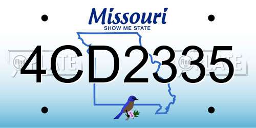 4CD2335 Missouri License Plate