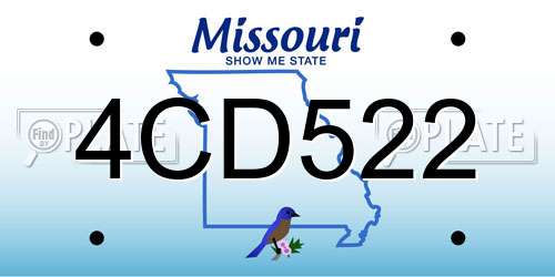 4CD522 Missouri License Plate