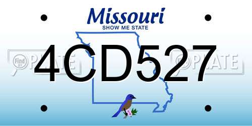 4CD527 Missouri License Plate