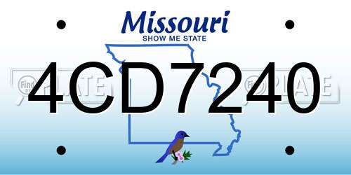 4CD7240 Missouri License Plate