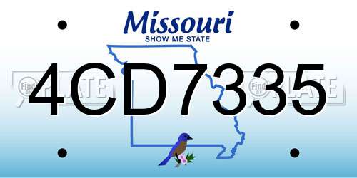 4CD7335 Missouri License Plate