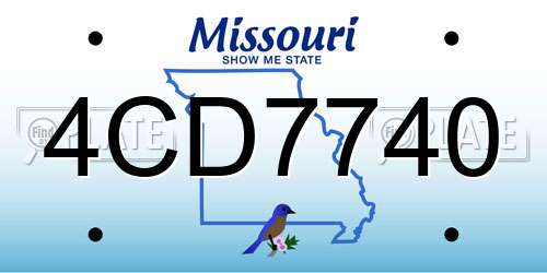 4CD7740 Missouri License Plate