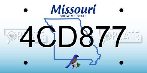 4CD877 Missouri License Plate