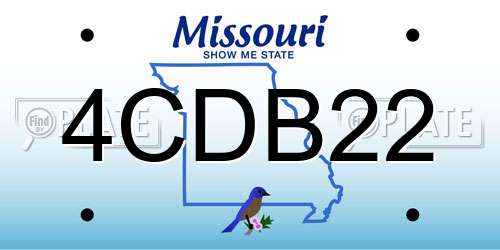 4CDB22 Missouri License Plate