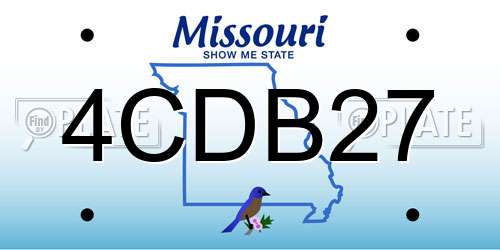 4CDB27 Missouri License Plate