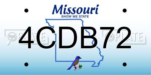 4CDB72 Missouri License Plate