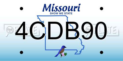 4CDB90 Missouri License Plate
