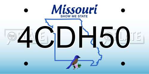4CDH50 Missouri License Plate