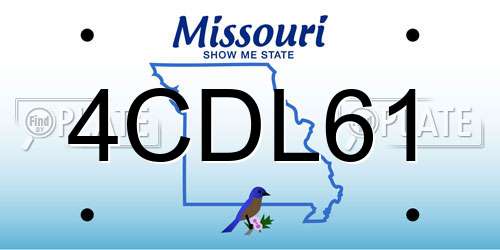 4CDL61 Missouri License Plate