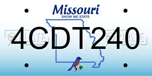 4CDT240 Missouri License Plate