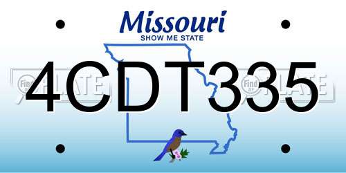 4CDT335 Missouri License Plate