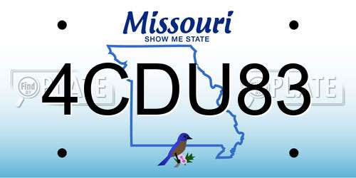4CDU83 Missouri License Plate