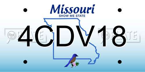4CDV18 Missouri License Plate