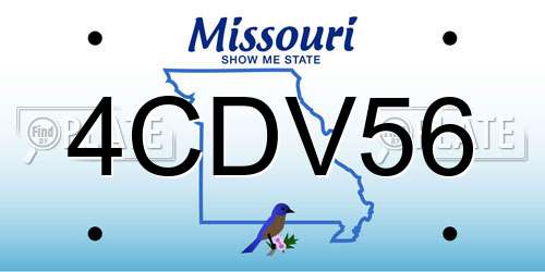 4CDV56 Missouri License Plate
