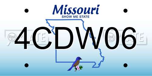4CDW06 Missouri License Plate