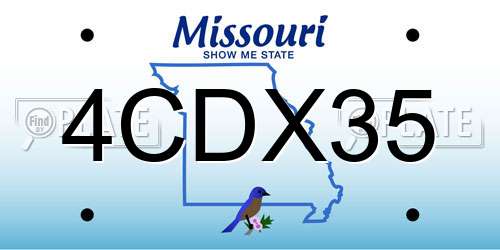 4CDX35 Missouri License Plate
