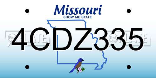 4CDZ335 Missouri License Plate
