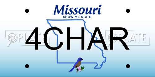 4CHAR Missouri License Plate
