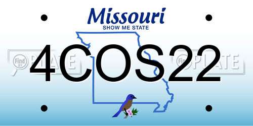 4COS22 Missouri License Plate