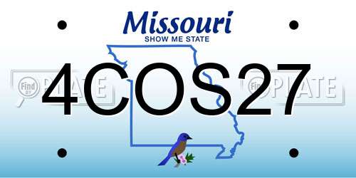 4COS27 Missouri License Plate