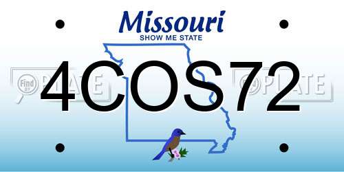 4COS72 Missouri License Plate