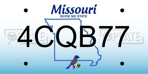 4CQB77 Missouri License Plate
