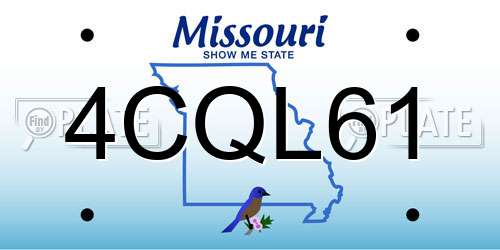 4CQL61 Missouri License Plate