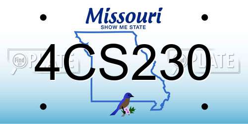 4CS230 Missouri License Plate