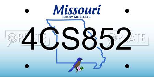 4CS852 Missouri License Plate