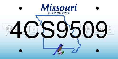 4CS9509 Missouri License Plate