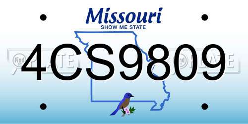 4CS9809 Missouri License Plate