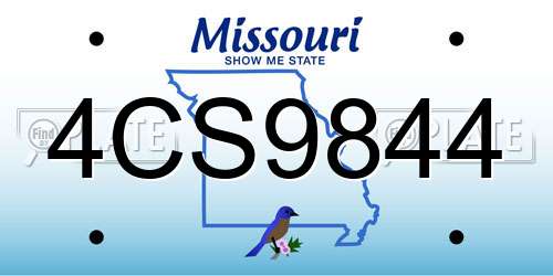 4CS9844 Missouri License Plate