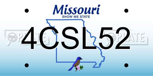 4CSL52 Missouri License Plate