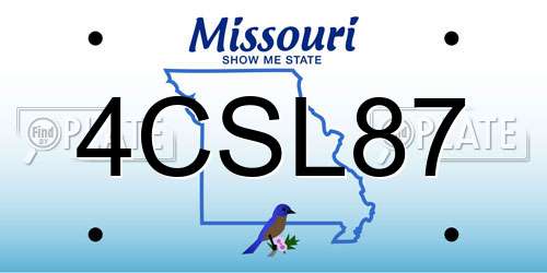 4CSL87 Missouri License Plate