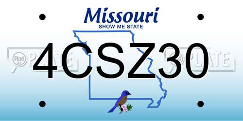 4CSZ30 Missouri License Plate