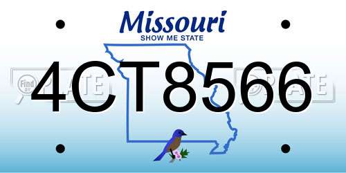 4CT8566 Missouri License Plate