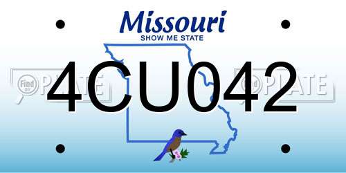 4CU042 Missouri License Plate