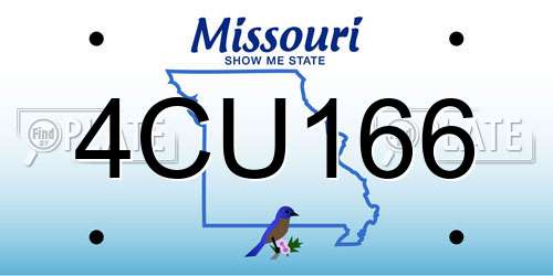 4CU166 Missouri License Plate