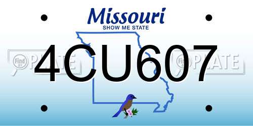 4CU607 Missouri License Plate