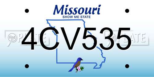 4CV535 Missouri License Plate