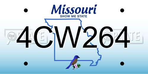 4CW264 Missouri License Plate