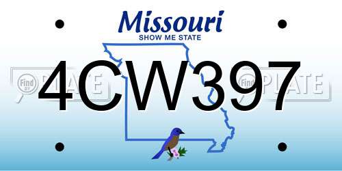 4CW397 Missouri License Plate