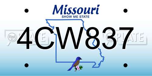 4CW837 Missouri License Plate